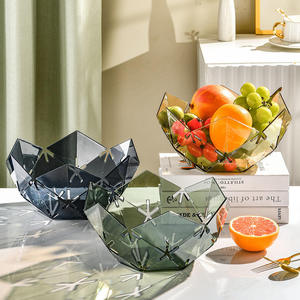 Plato de frutas transparente de lujo ligero y sencillo con diseño de pétalos para la sala de estar, mesa de té, frutas secas y aperitivos. - Product Image 5