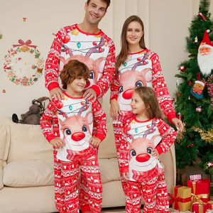 अच्छी गुणवत्ता वाले वसंत और शरद ऋतु के प्यारे कार्ड की अच्छी कीमत और शरद के प्यारे कार्ड से शुद्ध कपास मिलान परिवार पजामस ने क्रिसमस का सेट किया - Product Image 2