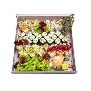 ถาดใส่อาหารและที่แบ่งช่องใส่กล่องกระดาษกล่องขนมกระดาษคราฟท์ชิป<span class=keywords><strong>ปลา</strong></span>กล่องคุกกี้ช็อคโกแลตผลไม้ซูชิ - Product Image 6