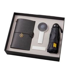 Set de Cuaderno Personalizado A5 con Mini Ventilador, Paraguas y USB de 16G, Regalo Corporativo con Cubierta de Cuero Sintético y Piel Sintética - Product Image 2