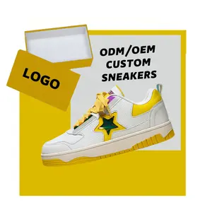 Zapatillas de deporte de cuero con Logo personalizado, calzado deportivo de baloncesto de estilo francés, fácil de limpiar, OEM