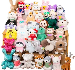 Kawaii 8 inci boneka mesin cakar mainan mewah murah untuk mesin derek mainan boneka lembut hewan