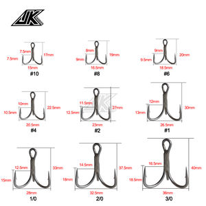 <span class=keywords><strong>Hameçons</strong></span> à triple pointe JK en acier à haute teneur en carbone, 3 fois plus résistants, pliés, ultra-pointus, pour la pêche en mer, en lac, en rivière et en ruisseau - Product Image 3
