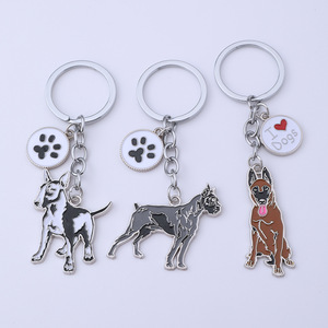 Mengda - Llavero Metálico Estilo <span class=keywords><strong>Americano</strong></span>, Colgante de Perro de Dibujos Animados, Pastor, <span class=keywords><strong>Pitbull</strong></span>, Joyería para Ropa y Bolsos - Product Image 2