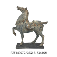 Décoration intérieure antique en résine, artisanat de cheval de guerre de la dynastie Tang, sculpture de cheval rétro fengshui, culture chinoise pour la décoration intérieure