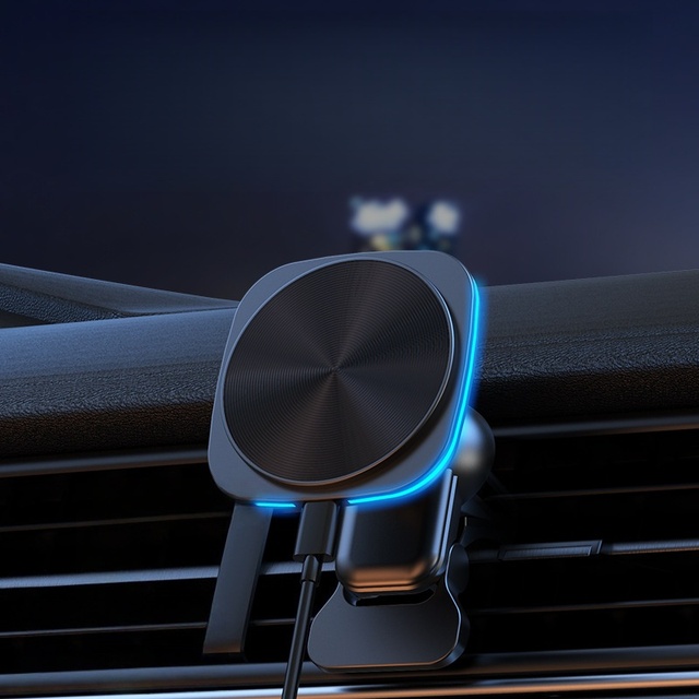 Magnetic Wireless Car Charger Magsafe Mount Fast Charging 15W iPhone 12 13 14 15 Auto Alignment Strong Magnet Metal Wholesale