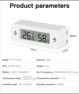 TY-TH01Pro Tuya WiFi, Termómetro e Higrómetro Inteligente para el Hogar, con Alarma Remota por Aplicación, Compatible con Google Home y Alexa - Product Image 6