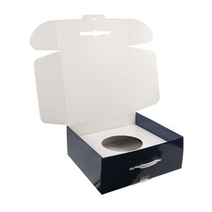 Boîtes à chapeau en papier kraft <span class=keywords><strong>noir</strong></span> écologique Emballage de chapeau en <span class=keywords><strong>feutre</strong></span> rond en carton rigide à insertion personnalisée avec poignée - Product Image 1