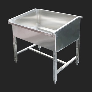Baignoire pour animaux de compagnie en acier inoxydable 304, pour cliniques vétérinaires, chiens de grande et petite taille, sans pare-chocs, lavabo pour chien - Product Image 5