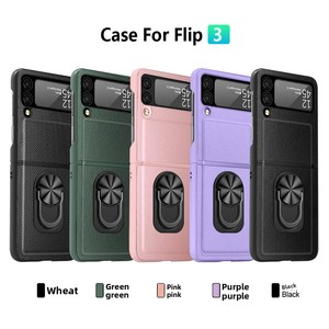 เคสโทรศัพท์ Huanmin ใช้ได้กับ Samsung Galaxy Z Flip3/Flip4, เคสโทรศัพท์แบบมีขาตั้งวงแหวน TPU - Product Image 5