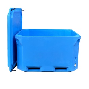 Siêu Lớn Cách Điện Rotomolded Không Thấm Nước Xách Tay Mát Pallet Hộp 800L Nhiệm Vụ Nặng Nề PE Nhựa Rượu Vang Sống Cá Giao Thông Vận Tải - Product Image 2