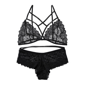 Ensemble soutien-gorge pour dames en dentelle sans anneau en acier ultra-mince de style européen et américain - Product Image 6