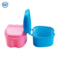 Boîte de rangement pour prothèses dentaires en plastique SJ, boîte de nettoyage pour appareils orthodontiques, boîte de rangement pour protège-dents avec filtre, multicolore