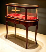 Vintage Ovale Schmuckvitrine mit LED-Beleuchtung und Anpassbarer Farbgebung für Luxus-Einzelhandel und Firmen-Showrooms