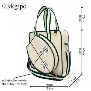 Wholesale <b>Water</b> <b>Resistant</b> Portable Gym Sports Racket Handbag Pickleball Tote Detachable Strap Beach Tennis Bags for Women - Product Image 5