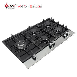 Cuisinière à gaz professionnelle 5 brûleurs en verre trempé polyvalente, fournisseur chinois - Product Image 3
