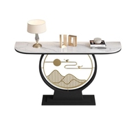 Nouvelle table d'entrée murale minimaliste de style chinois postmoderne en pierre, table décorative de luxe légère pour couloir