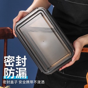 Stainless Steel Food Storage Box Rectangular Clip On Lid Kitchen <b>Refrigerator</b> <b>Container</b> Travel Use - Product Image 3