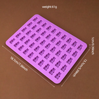 50 grilles de bonbons ours silicone moule glaçon moule gommes à la main bricolage silicone chocolat moule