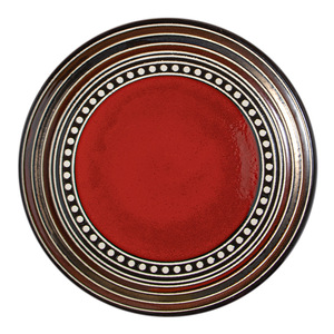 Juego de vajilla de porcelana de cerámica roja de lujo Diseño de plato de lujo personalizable para uso en el hogar o la cena del <span class=keywords><strong>hotel</strong></span> - Product Image 5