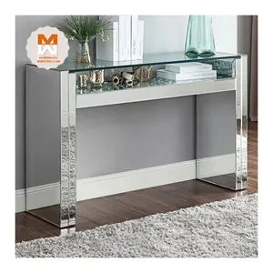 Hot Barato Moderno Estreito Slim Espelhado Console Tabela com Espelho Conjunto