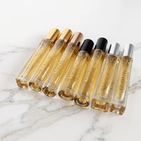 Flacon vaporisateur de parfum de luxe personnalisé avec logo doré, 10 ml, en verre transparent, pour voyage, testeurs de parfum, emballage en gros