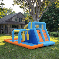 Château gonflable avec pistolet à eau, toboggan aquatique extérieur pour enfants, château gonflable