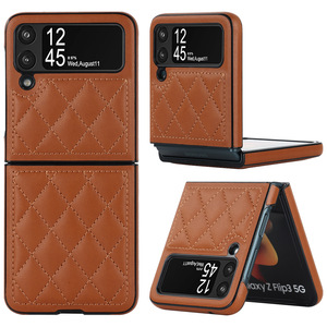 เคสโทรศัพท์มือถือหนัง PU สีทึบมีกลิ่นหอมขนาดเล็กพับได้เหมาะสำหรับ Z flip 6 5 4 3ป้องกันการตก - Product Image 1