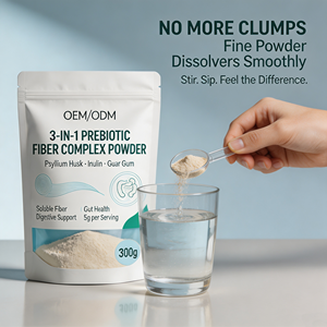 Mélange <span class=keywords><strong>de</strong></span> fibres alimentaires OEM en poudre : Psyllium, Inuline, <span class=keywords><strong>Gomme</strong></span> <span class=keywords><strong>de</strong></span> <span class=keywords><strong>Guar</strong></span> 5g – Fibres Solubles pour la Satiété et la Santé Intestinale 300g 500g - Product Image 3