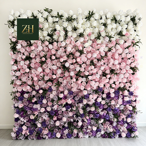 Muro de Flores Artificial Personalizado con Diseño de Rosa de Viento, Enrollable, para Decoración Comercial y de Fiestas - Product Image 2