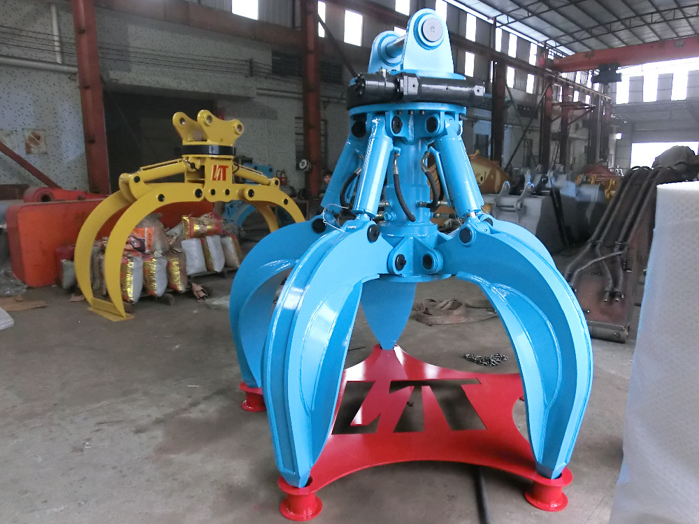 Industrial Waste Excavator Orange Peel Grab Hydraulic Grapple Attachment