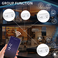 Prise intelligente WiFi SIXWGH Tuya, 1 prise USB-A/USB-C, compatible Alexa/Google Assistant, partage familial, minuterie de compte à rebours 24h, fonction de groupe