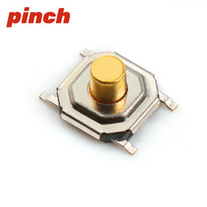 Tactile Switch 4x4mm 4 Pin Copper Head Surface Mount Miniature <b>Button</b> Metal Shell - Product Image 2