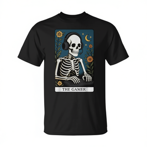 T-shirt The Gamer Tarot Card noir unisexe taille adulte S M L XL XXL - Product Image 2