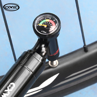 Portable CNC en alliage d'aluminium pompe à vélo clair manomètre Mini CO2 cartouche gonfleur pour vtt vélos de route Presta Schrader