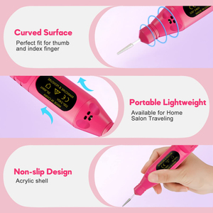 Multicolor Manicure 20000RPM Professional Rechargeable Cordless Brushless <b>Mini</b> Usb Nail Sander Nail <b>Drill</b> Pen with 6 Nail Bits - Product Image 4