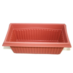 Pot de <span class=keywords><strong>fleur</strong></span> <span class=keywords><strong>rectangulaire</strong></span> en plastique terre cuite avec plateau pour fenêtre balcon jardin extérieur - Product Image 2