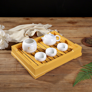 Japanese Style <b>Tea</b> Tray <b>Plastic</b> Imitation Bamboo Drainage Design For <b>Tea</b> <b>Set</b> Storage - Product Image 1