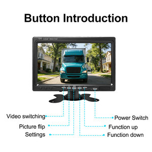 7 Inch 1024*600 Pixels <b>Car</b> Monitor With Night Vision Waterproof <b>Reverse</b> Backup <b>Camera</b>, Aid <b>for</b> Truck Minibus Van LED Night - Product Image 2