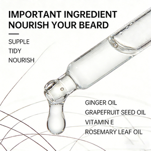 Fabricación de Aceite para Barba Personalizado ODM/OEM - Mezcla de Jengibre, Romero, Semilla de Pomelo y Vitamina E 30ml Aceite Nutritivo para Barba de Fijación Fuerte - Product Image 3