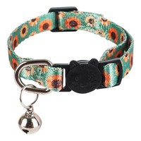 Usine Vente à chaud collier pour chat en polyester imprimé avec cloche autre collier pour chien personnalisé