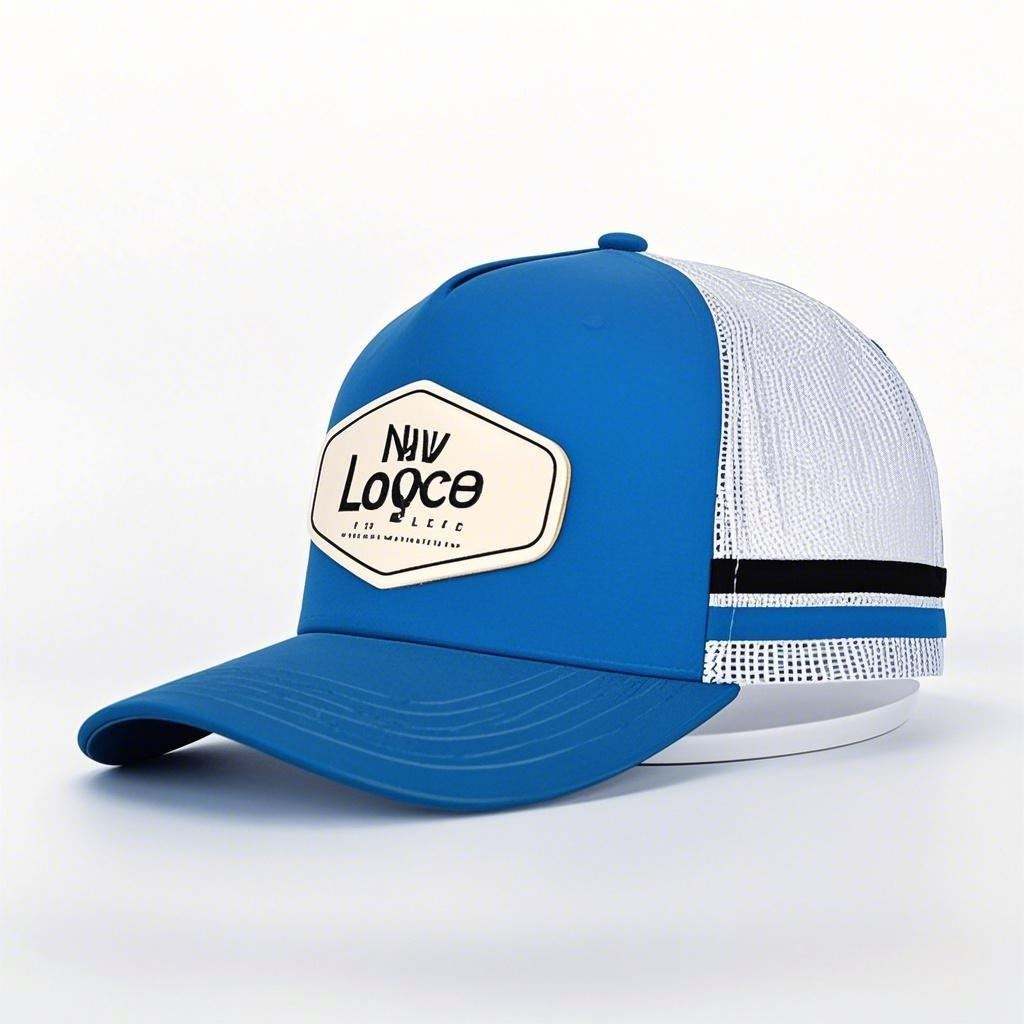 Panel Australia Country High Profile Custom 3D Embroidery Logo Mesh  Structured Hat Side Stripes Linen Cotton Trucker Cap