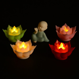 เทียน LED ไฟเปลวเทียนเคลื่อนไหวแบบขายส่ง โคมไฟดอกบัว ไฟตกแต่ง<span class=keywords><strong>วัด</strong></span>พระพุทธรูป - Product Image 2