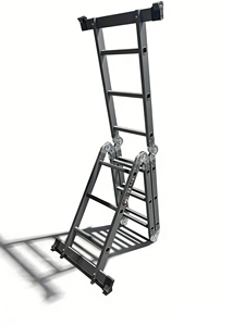 <span class=keywords><strong>Escalera</strong></span> de Ingeniería Multifuncional <span class=keywords><strong>Plegable</strong></span> en Cuatro Secciones con Tubos de Acero al Carbono Reforzados, Diseño <span class=keywords><strong>Plegable</strong></span> Antideslizante, Capacidad de Carga de 150 kg - Product Image 3