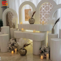 Support de présentation de gâteau de mariage en acrylique blanc personnalisé SMOOTH, mobilier de mariage pour événements, décoration
