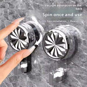 Crochet collant multifonctionnel sans perçage pour salle de bain cuisine nouveauté tenture murale crochet de Rotation en plastique <span class=keywords><strong>ventouse</strong></span> pour épices - Product Image 2