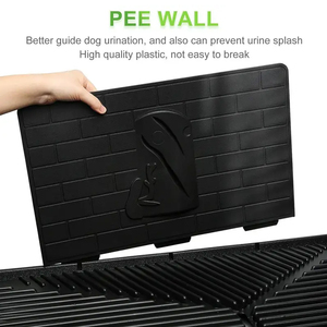 Plateau de pot pour chien en plastique à 3 couches avec mur Tapis de toilette pour chiot, déflecteur de pipi, tapis d'herbe pour chien pour l'élimination des déchets - Product Image 3