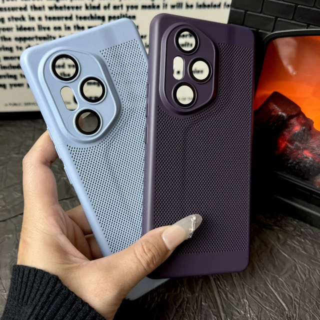 PC Mesh Breathable Heat Dissipation Matte Phone Case for Honor 300 Ultra 200 Lite 100 Camera Film Protection Shockproof Cover