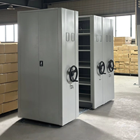 Armoire mobile compacte électrique à haute densité pour archives, système de rangement mobile, étagères à dossiers en acier à haute densité