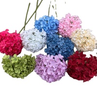 Kualitas tinggi buatan 54 kelopak beludru plastik bunga Hydrangea untuk pesta Hotel meja pernikahan dekoratif Guangdong dibuat